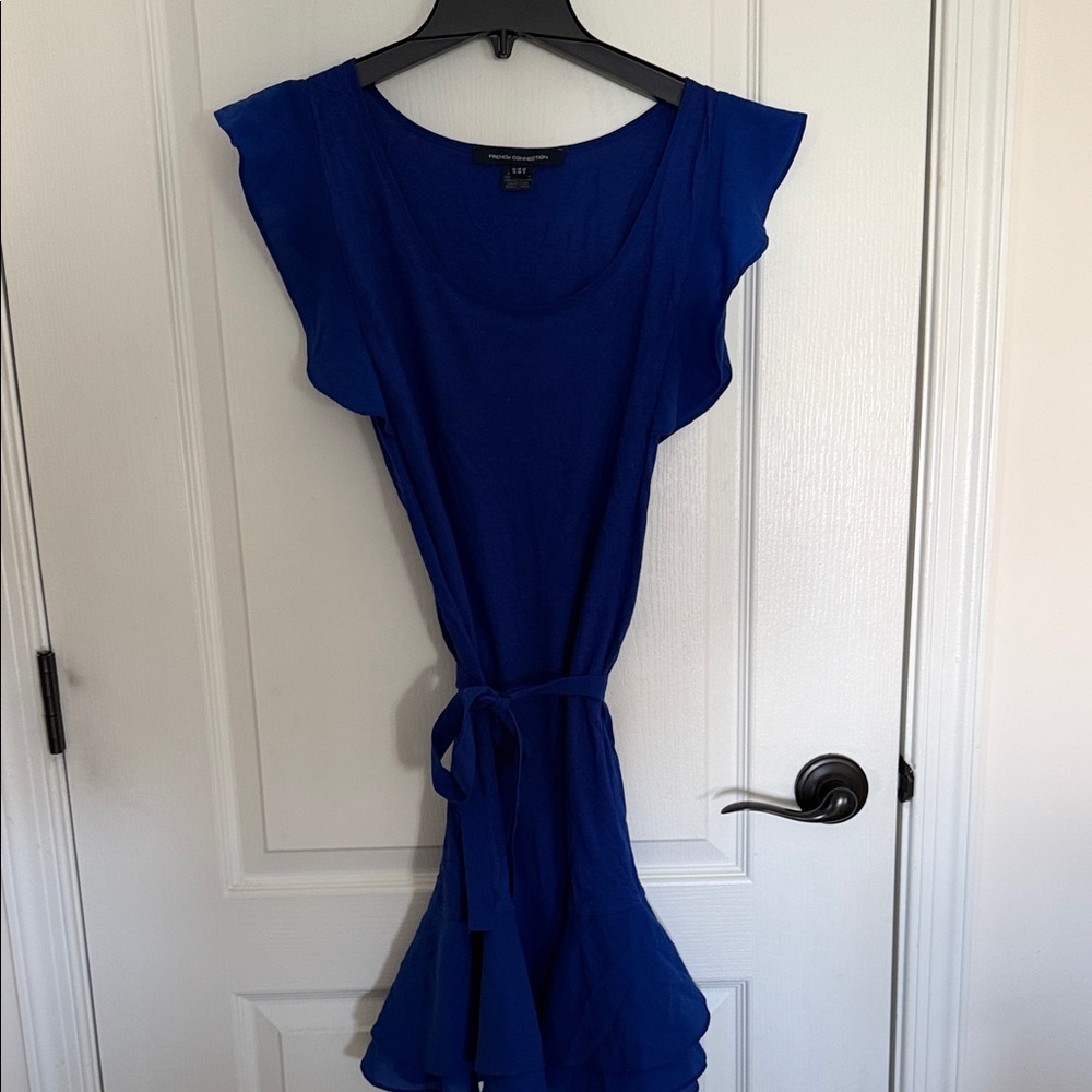 French Connection Cobalt Blue Scoop Neck Top